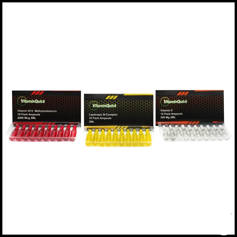 3 box Combo Pack 1 Vitamin B12+1 Vitamin C +1 Lipotropic B Complex - VIAVQ VITAMIN